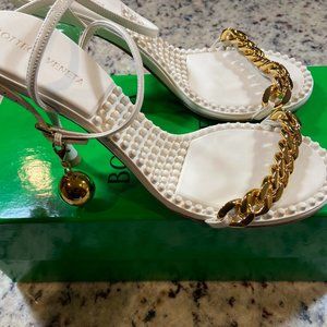 Bottega Veneta Dot Leather Chain Detail Sandals